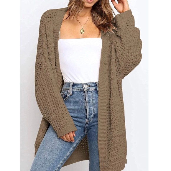 🍂NWT Batwing Sleeve Open Front Chunky Cable Knit Cardigan Sweater🍂 - Picture 2 of 7